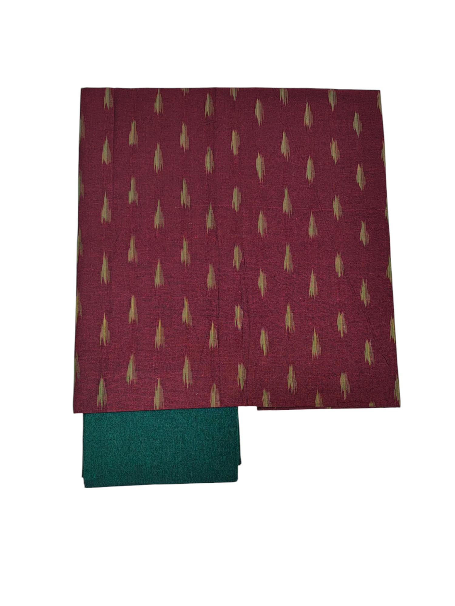 Maroon & Green Pochampally Ikkat Cotton Unstitched Salwar Suit Set Maroon & Green Pochampally Ikkat Cotton Unstitched Salwar Suit Set