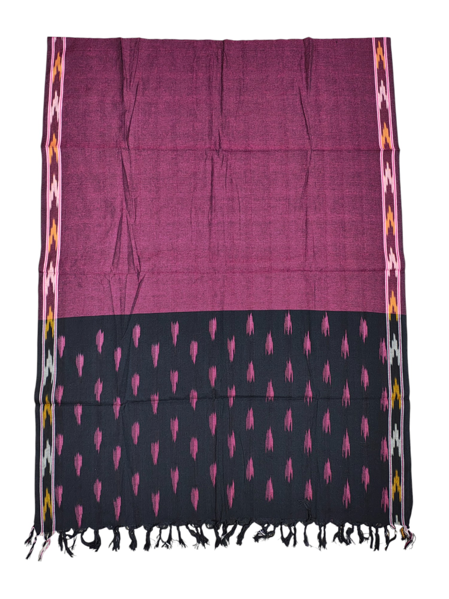 Black Pochampally Ikkat Cotton Dress Material Black Pochampally Ikkat Cotton Dress Material