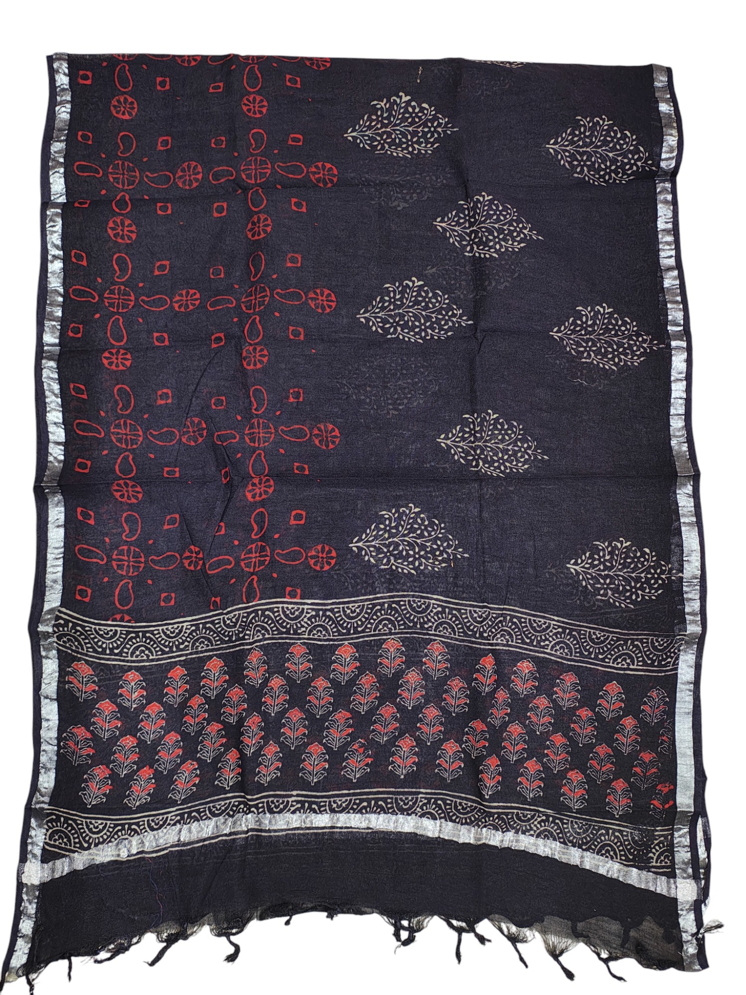 Purple Ajrakh Print Cotton Dress Materials with Linen Dupatta Purple Ajrakh Print Cotton Dress Materials with Linen Dupatta