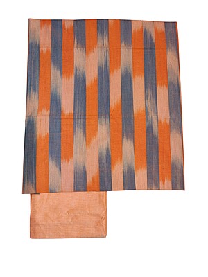 Orange Ikkat Cotton Unstitched Salwar Suit Dress Material with Dupatta Orange Ikkat Cotton Unstitched Salwar Suit Dress Material with Dupatta