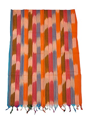 Orange Ikkat Cotton Unstitched Salwar Suit Dress Material with Dupatta Orange Ikkat Cotton Unstitched Salwar Suit Dress Material with Dupatta