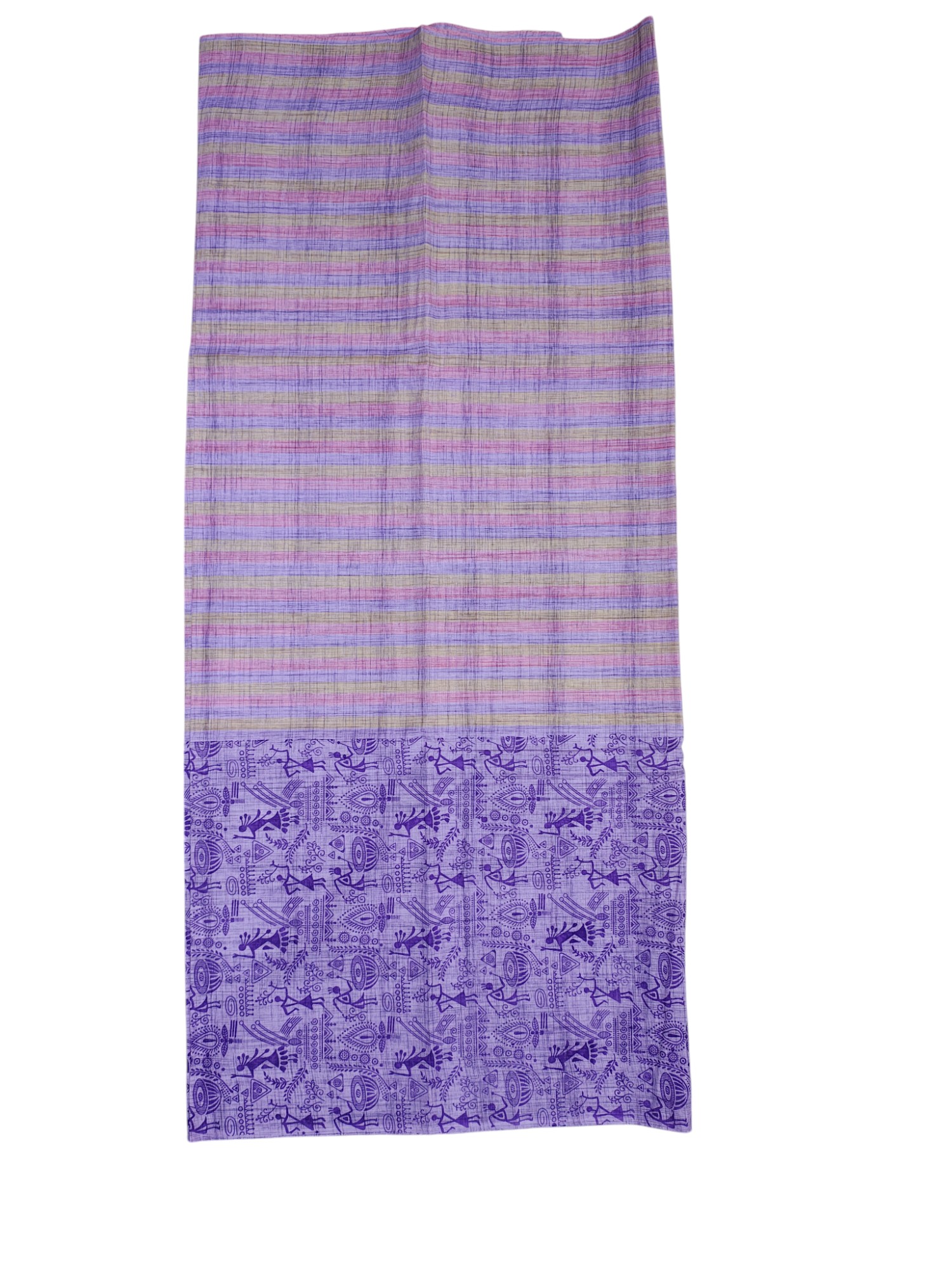 Lavender Handloom South Cotton Unstitched Salwar Suit Set with Dupatta for Women