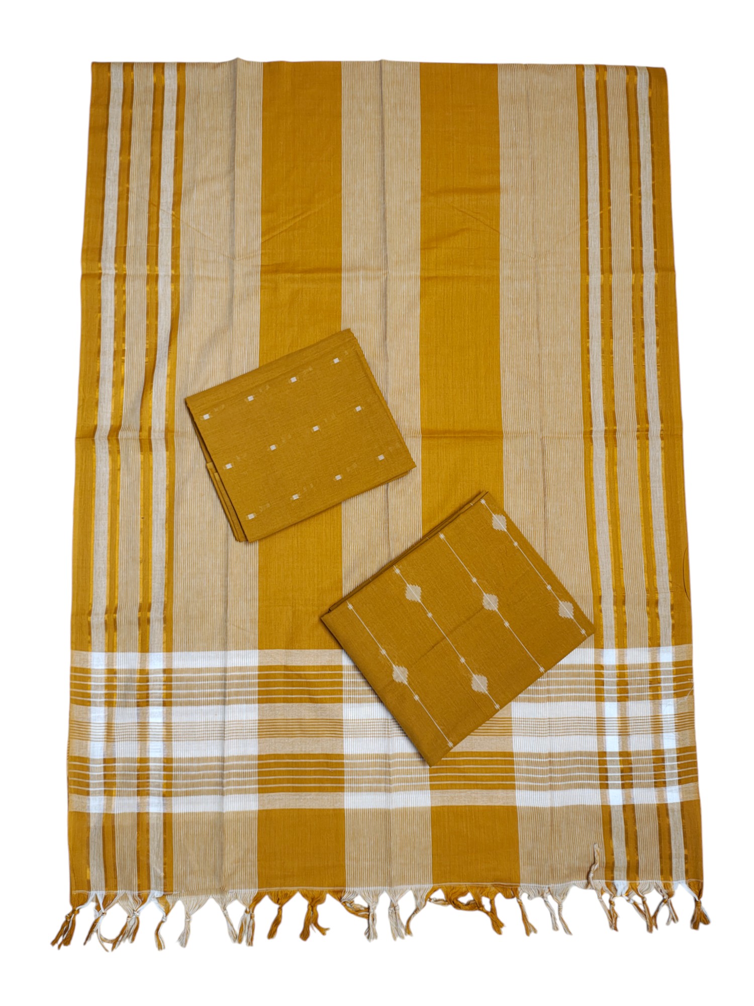 Mustard Mangalagiri Cotton Unstitched Salwar Suit Set with Dupatta for Women Mustard Mangalagiri Cotton Unstitched Salwar Suit Set with Dupatta for Women