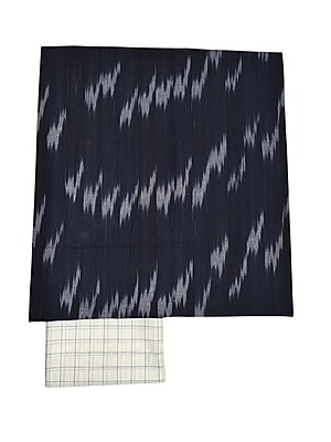 Black& White Ikkat Pure Cotton Dress Material Black& White Ikkat Pure Cotton Dress Material