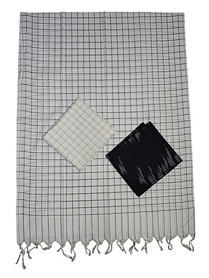 Black& White Ikkat Pure Cotton Dress Material Black& White Ikkat Pure Cotton Dress Material