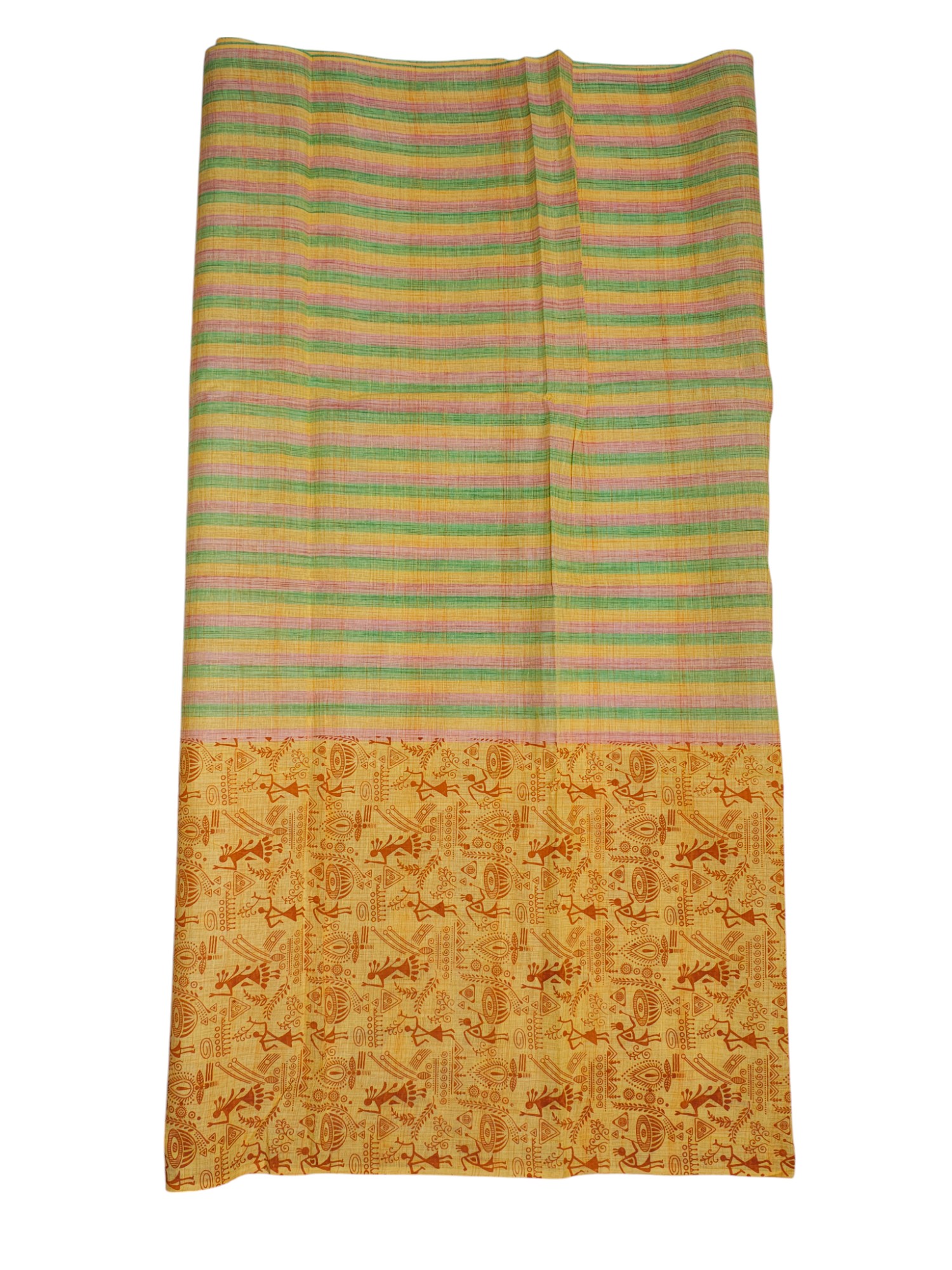 Yellow South Cotton Unstitched Salwar Suit Set with Dupatta for Women
