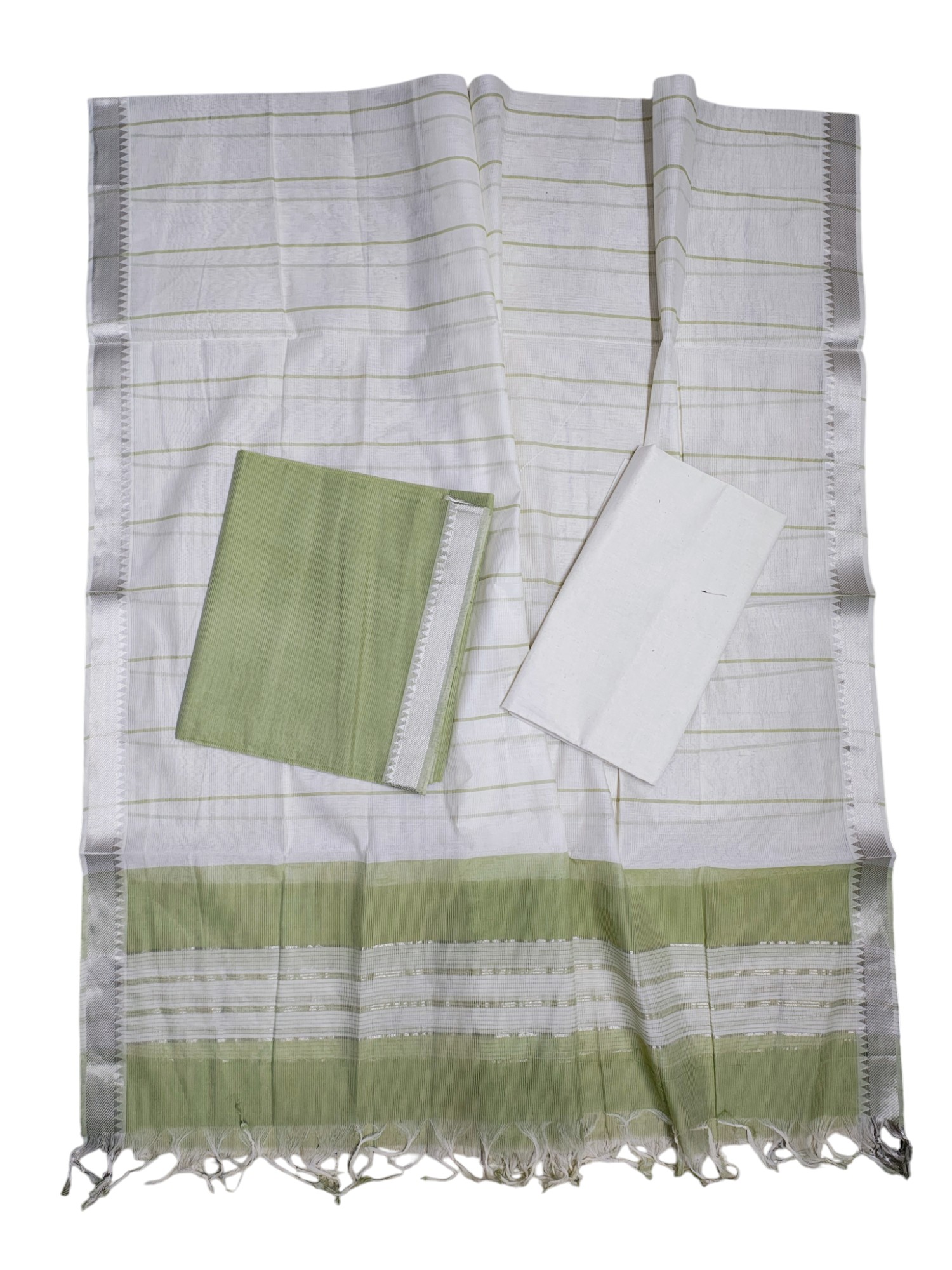 Green Mangalagiri Cotton Unstitched Salwar Suit Set with Dupatta for Women Green Mangalagiri Cotton Unstitched Salwar Suit Set with Dupatta for Women