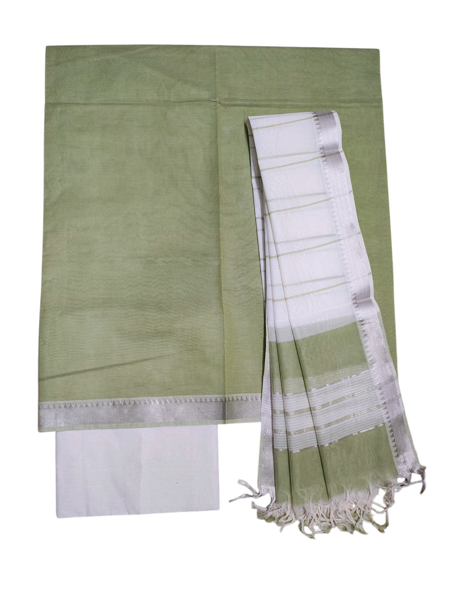 Green Mangalagiri Cotton Unstitched Salwar Suit Set with Dupatta for Women Green Mangalagiri Cotton Unstitched Salwar Suit Set with Dupatta for Women