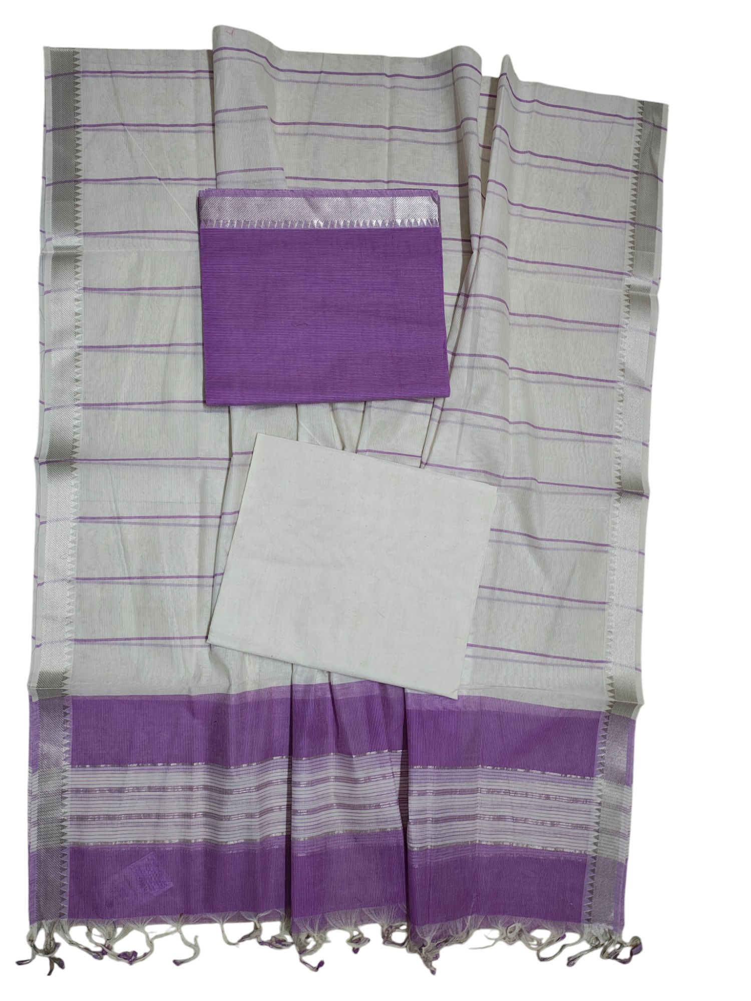 Purple Mangalagiri Cotton Unstitched Salwar Suit Set with Dupatta for Women Purple Mangalagiri Cotton Unstitched Salwar Suit Set with Dupatta for Women