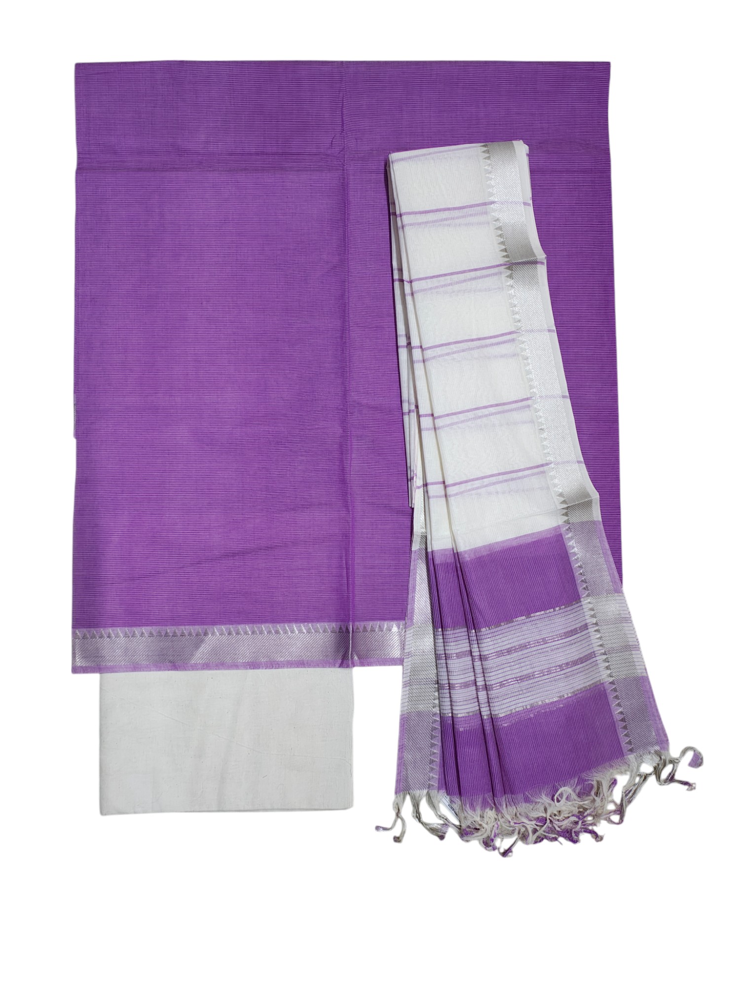 Purple Mangalagiri Cotton Unstitched Salwar Suit Set with Dupatta for Women Purple Mangalagiri Cotton Unstitched Salwar Suit Set with Dupatta for Women