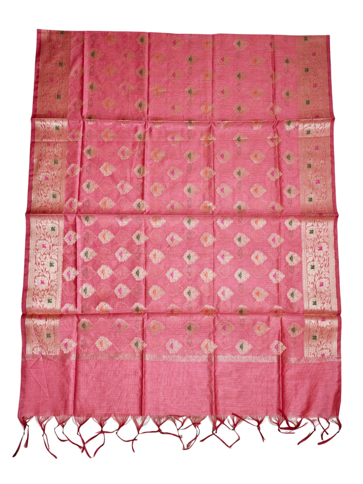 Peach Unstitched Banarasi Cotton Silk Dress Material for Women Peach Unstitched Banarasi Cotton Silk Dress Material for Women