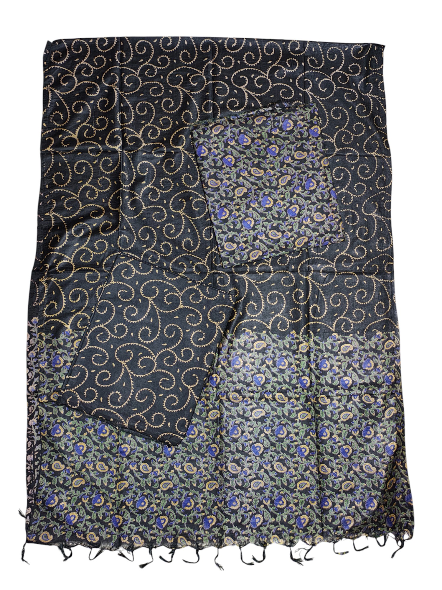 Black Ajrakh Block Print Silk Salwar Suit Set for Women Black Ajrakh Block Print Silk Salwar Suit Set for Women