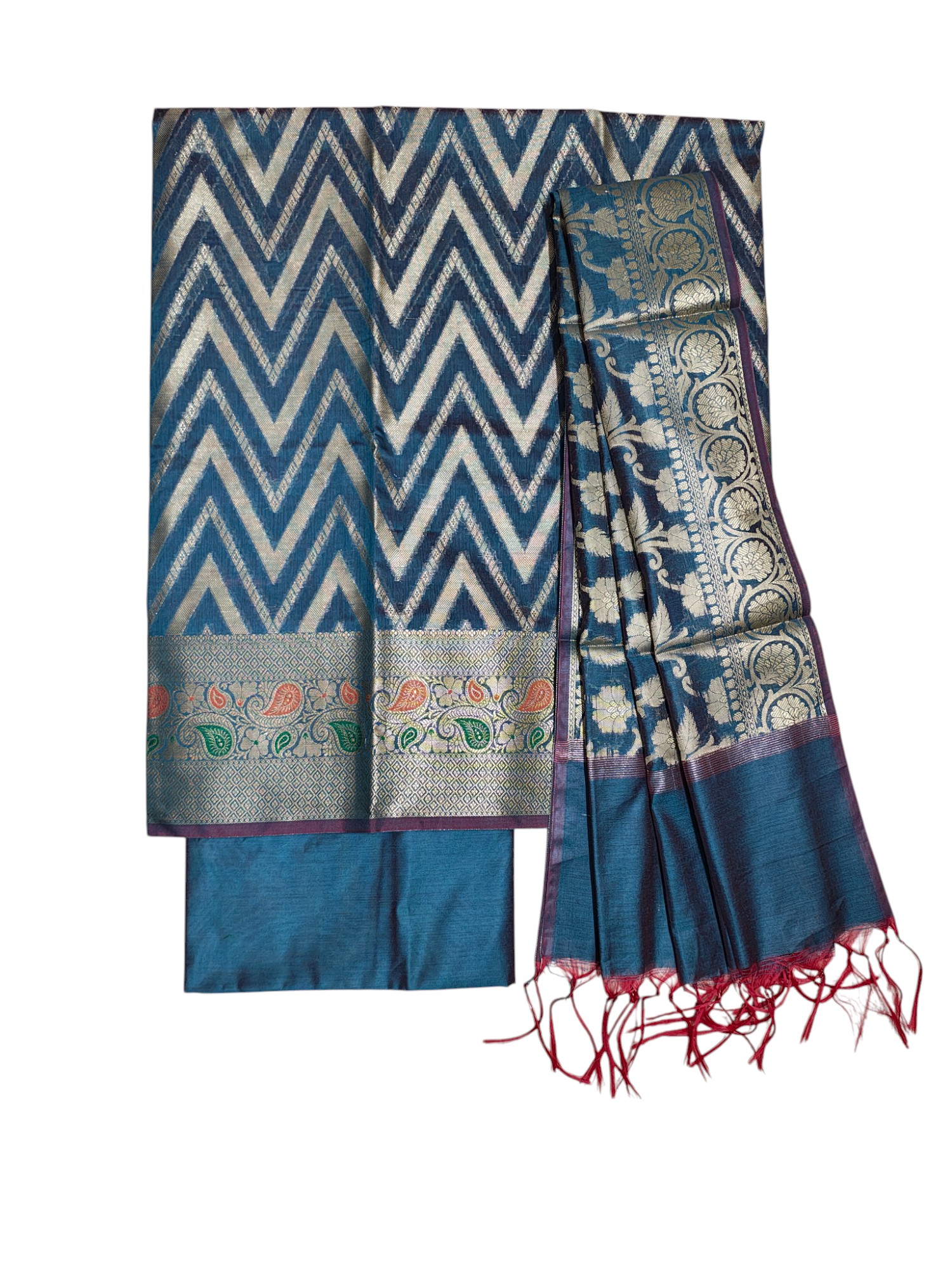Indigo Banarasi Dress Material for Women Indigo Banarasi Dress Material for Women