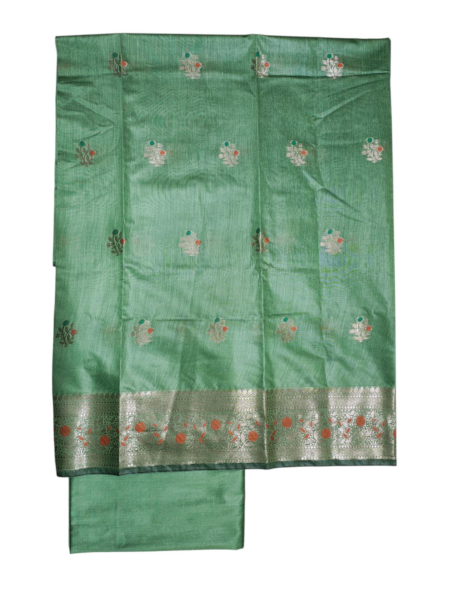 Green Banarasi Dress Material for Women Green Banarasi Dress Material for Women