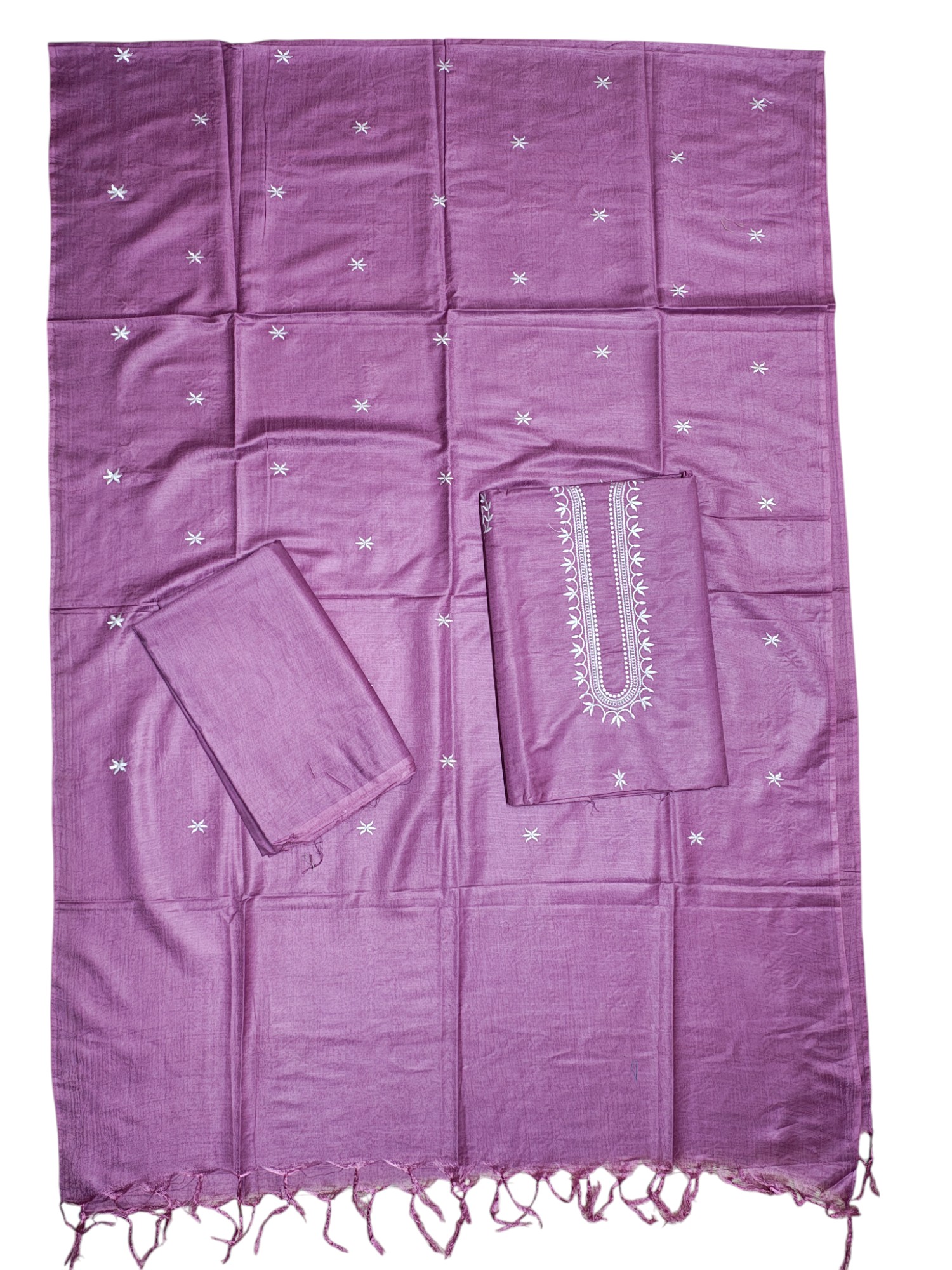 Plum Embroidery Unstitched Salwar Suit Set with Dupatta Plum Embroidery Unstitched Salwar Suit Set with Dupatta