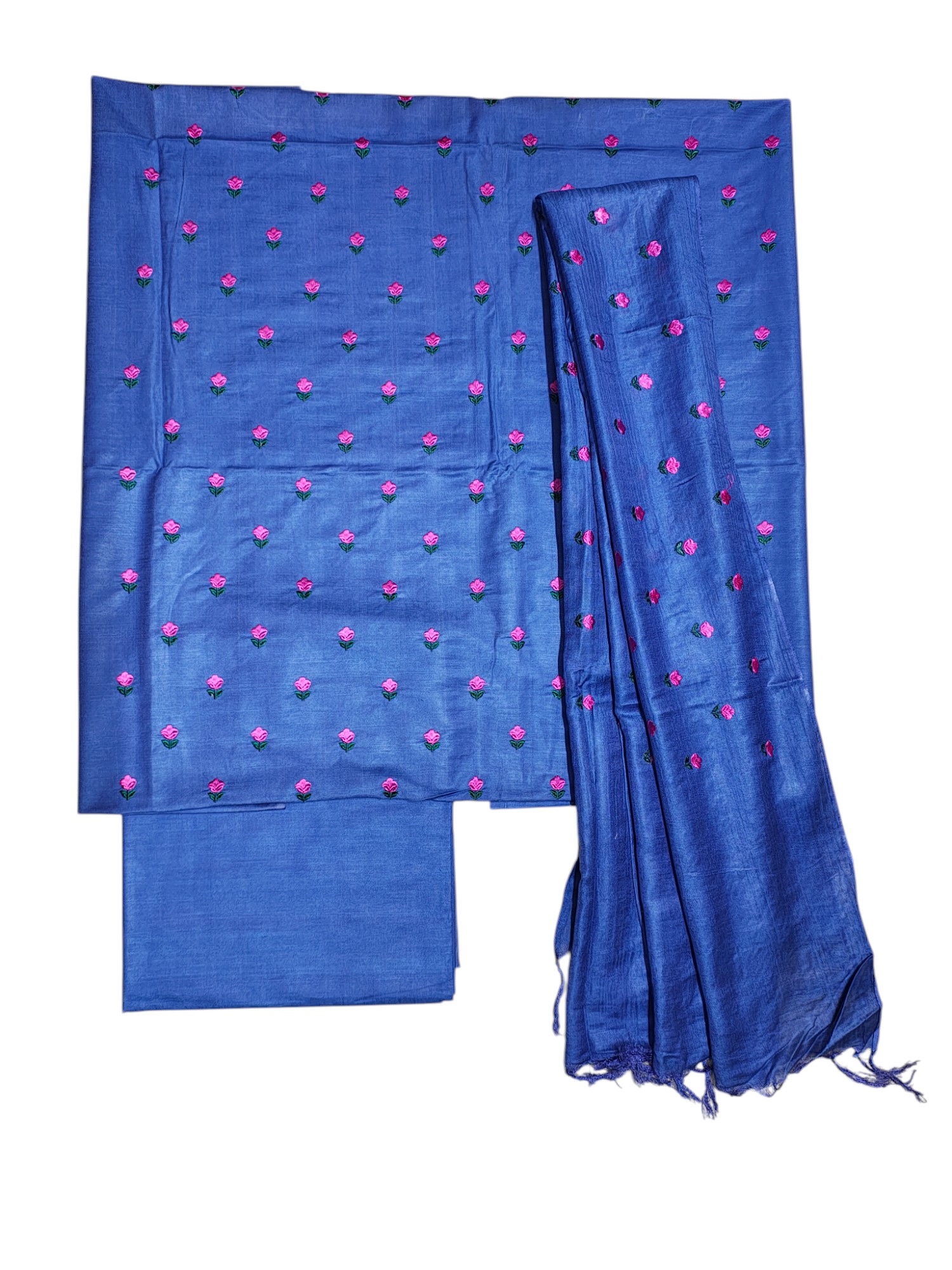 Blue Embroidery Unstitched Salwar Suit Set with Dupatta Blue Embroidery Unstitched Salwar Suit Set with Dupatta