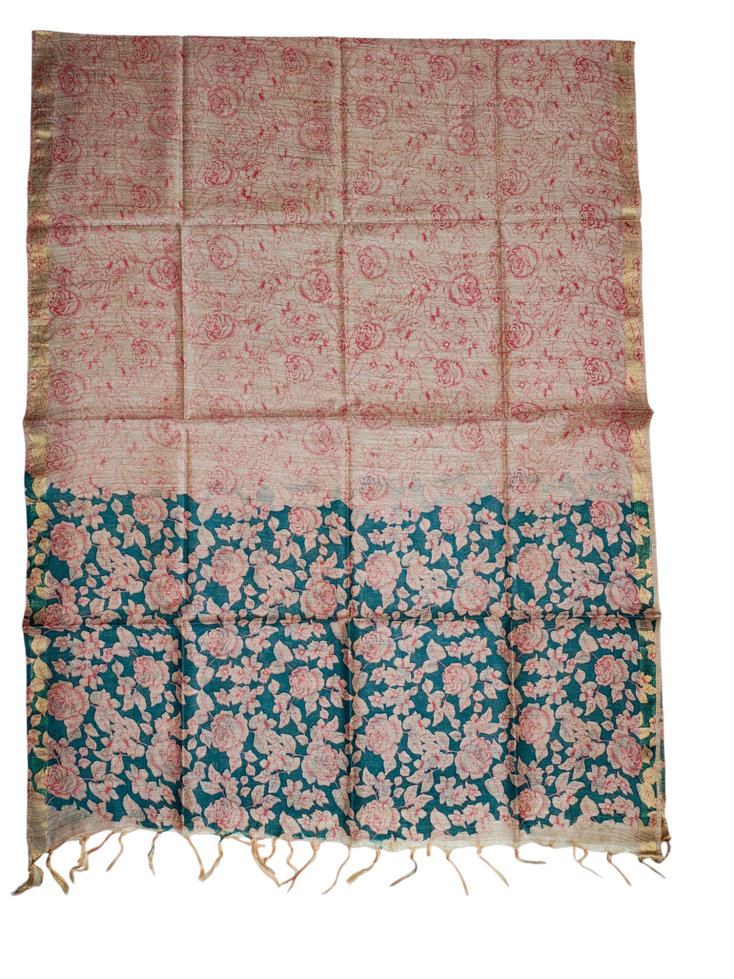 Green & Red Kalamkari Dress Material with Dupatta Green & Red Kalamkari Dress Material with Dupatta