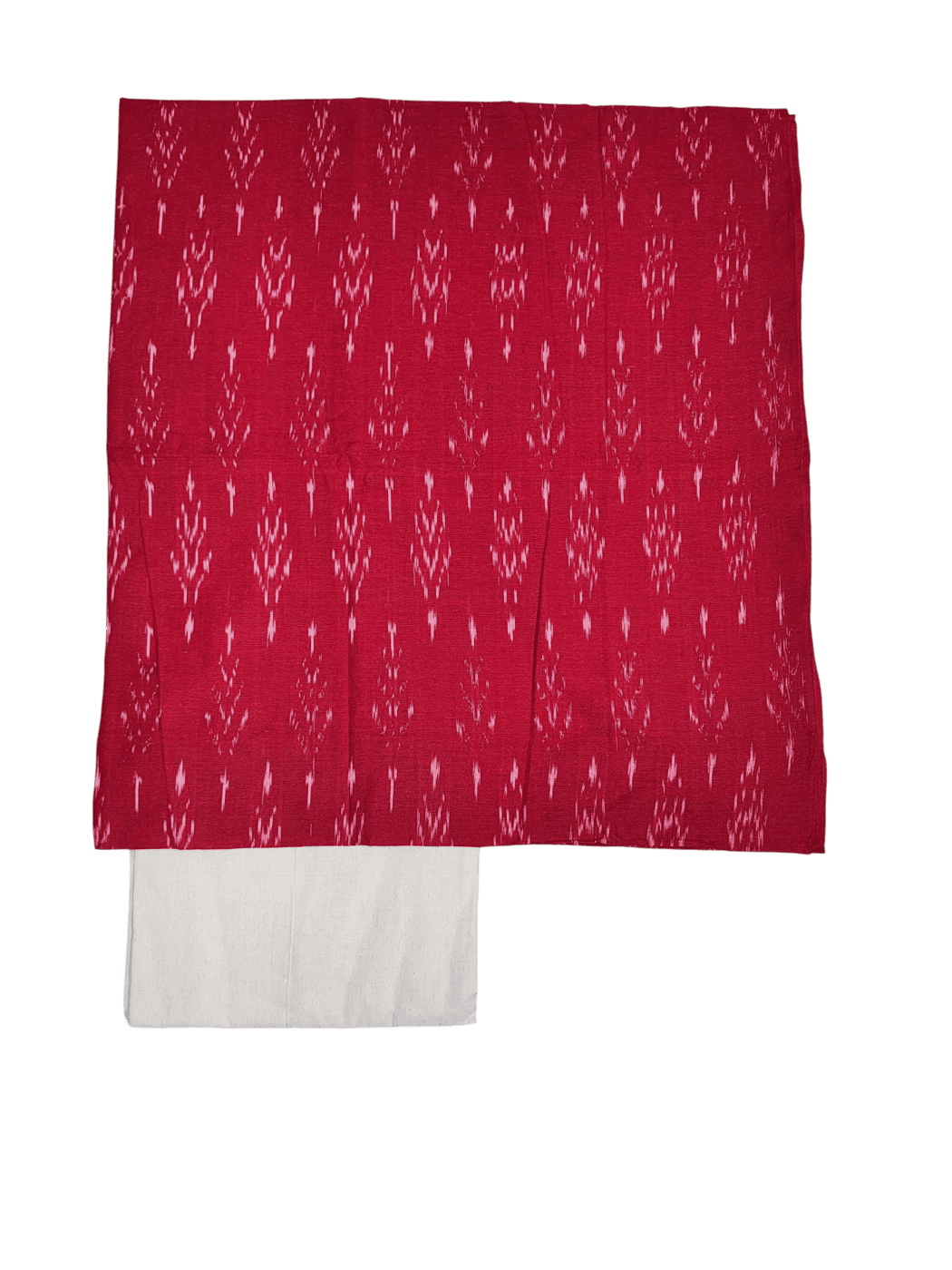 Grey and Maroon Pochampally Ikkat Cotton Dress Material