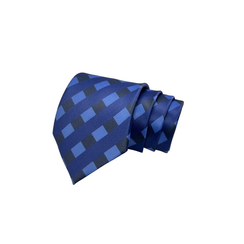 Navy Blue Checks Necktie Navy Blue Checks Necktie