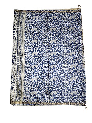 Indigo Kalamkari Cotton Silk Saree with Unstitched Blouse for Women Indigo Kalamkari Cotton Silk Saree with Unstitched Blouse for Women