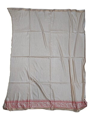 Lal Paar Durga Puja Bengali Silk Saree with Running Blouse Lal Paar Durga Puja Bengali Silk Saree with Running Blouse