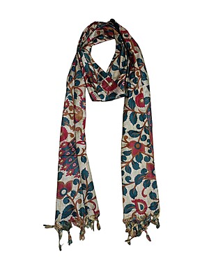 Green & Maroon Kalamkari Print Cotton Silk Dupatta for Women Green & Maroon Kalamkari Print Cotton Silk Dupatta for Women