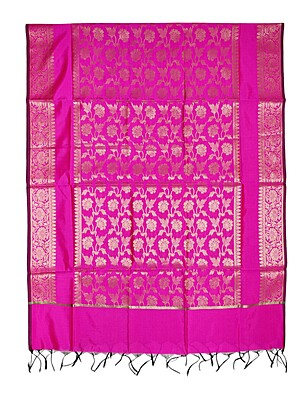 Dark Pink Banarasi Silk Dupatta for Women Dark Pink Banarasi Silk Dupatta for Women