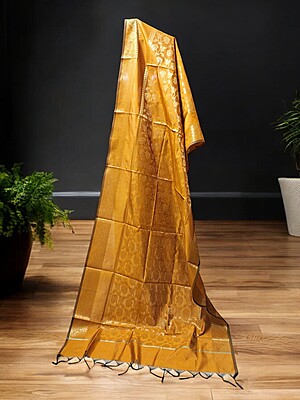 Mustard Banarasi Silk Dupatta for Women