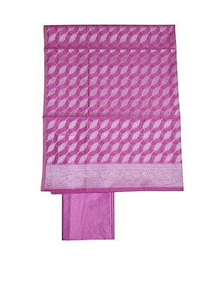 Pink Unstitched Banarasi Cotton Silk Salwar Suit Dress Material for Women Pink Unstitched Banarasi Cotton Silk Salwar Suit Dress Material for Women