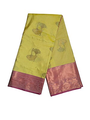 Mustard & Pink Banarasi Silk Saree with Unstitched Blouse Mustard & Pink Banarasi Silk Saree with Unstitched Blouse