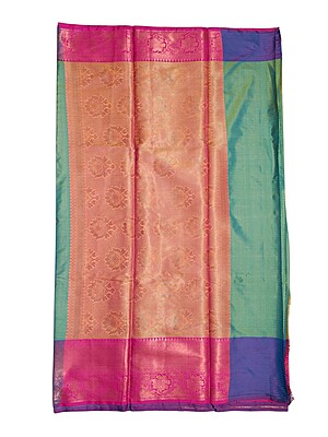Mint Green Banarasi Silk Saree with Unstitched Blouse Mint Green Banarasi Silk Saree with Unstitched Blouse