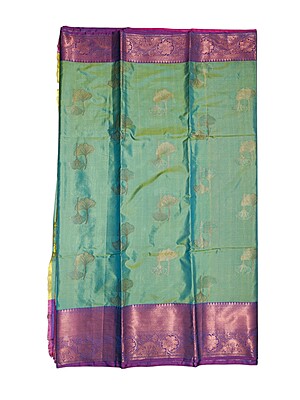 Mint Green Banarasi Silk Saree with Unstitched Blouse Mint Green Banarasi Silk Saree with Unstitched Blouse