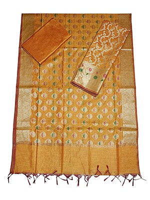 Mustard Unstitched Banarasi Cotton Silk Salwar Suit Dress Material for Women Mustard Unstitched Banarasi Cotton Silk Salwar Suit Dress Material for Women