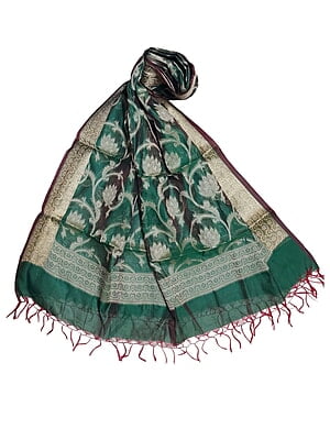 Green Banarasi Chanderi Silk Dupatta for Women Green Banarasi Chanderi Silk Dupatta for Women