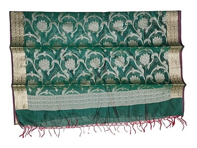 Green Banarasi Chanderi Silk Dupatta for Women Green Banarasi Chanderi Silk Dupatta for Women