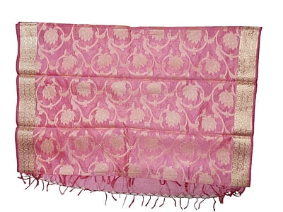 Light Pink Banarasi Silk Dupatta for Women Light Pink Banarasi Silk Dupatta for Women
