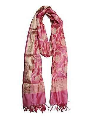 Light Pink Banarasi Silk Dupatta for Women Light Pink Banarasi Silk Dupatta for Women