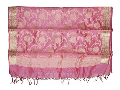 Light Pink Banarasi Silk Dupatta for Women Light Pink Banarasi Silk Dupatta for Women