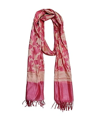 Pink Banarasi Silk Dupatta for Women Pink Banarasi Silk Dupatta for Women
