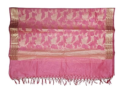 Pink Banarasi Silk Dupatta for Women Pink Banarasi Silk Dupatta for Women