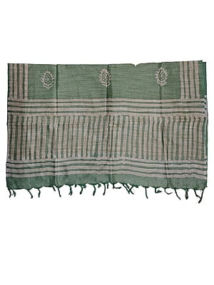 Green Batik Print Cotton Dupatta