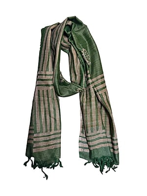 Green Batik Print Cotton Dupatta