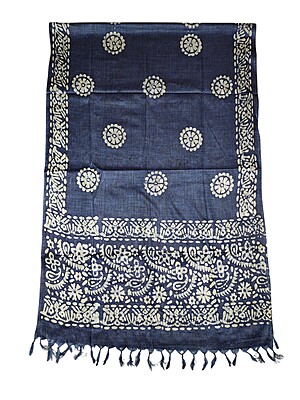 Indigo Batik Print Cotton Dupatta Indigo Batik Print Cotton Dupatta