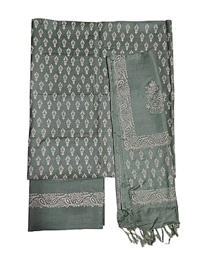 Olive Green Unstitched Batik Print Silk Salwar Suit Dress Material with Dupatta Olive Green Unstitched Batik Print Silk Salwar Suit Dress Material with Dupatta