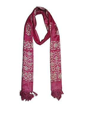 Pink Batik Cotton Silk Dupatta for Women Pink Batik Cotton Silk Dupatta for Women