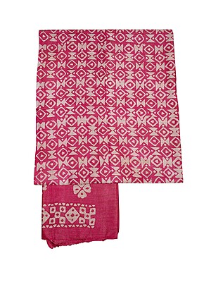 Pink Unstitched Batik Print Cotton Salwar Suit Dress Material with Dupatta Pink Unstitched Batik Print Cotton Salwar Suit Dress Material with Dupatta