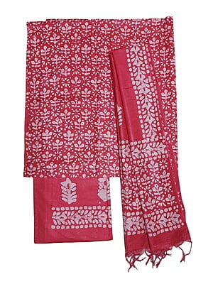 Pink Unstitched Batik Print Katan Silk Salwar Suit Dress Material with Dupatta Pink Unstitched Batik Print Katan Silk Salwar Suit Dress Material with Dupatta