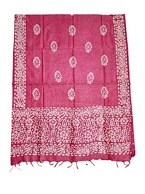 Dark Pink Unstitched Batik Print Cotton Salwar Suit Dress Material with Dupatta Dark Pink Unstitched Batik Print Cotton Salwar Suit Dress Material with Dupatta