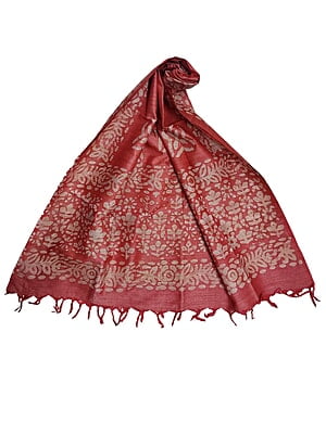 Pink Batik Print Cotton Dupatta