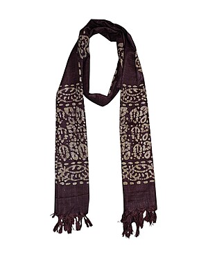 Wine Batik Print Cotton Dupatta Wine Batik Print Cotton Dupatta